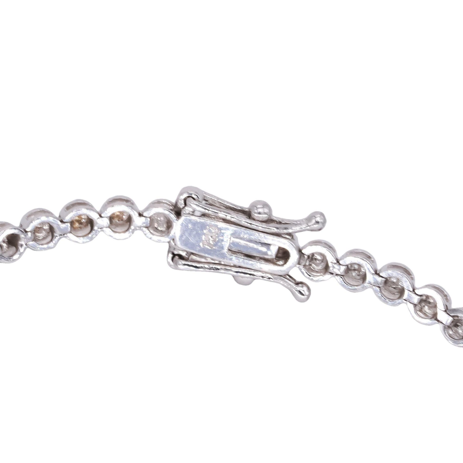 18k White Gold Jewelry 1.80CT Diamond Fancy Link Tennis Bracelet