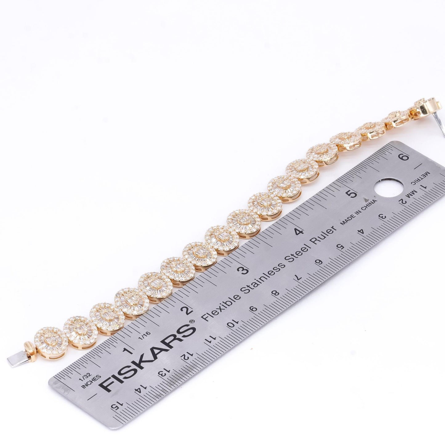 14k Yellow Gold Jewelry 8.35CT Diamond Fancy Oval Link Bracelet