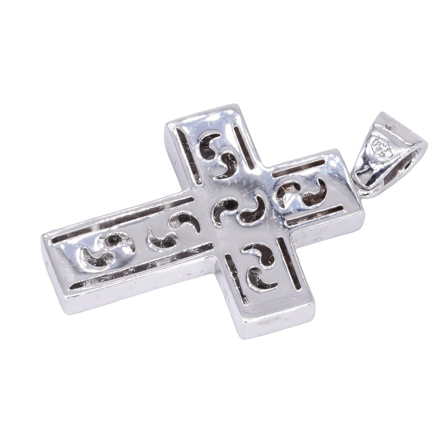 18k White Gold Jewelry 1.58CT VS Diamond Pave Cross Crucifix Pendant