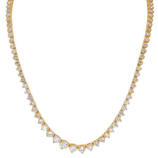 14k Yellow Gold Jewelry 9.06CT Diamond Riviera Necklace