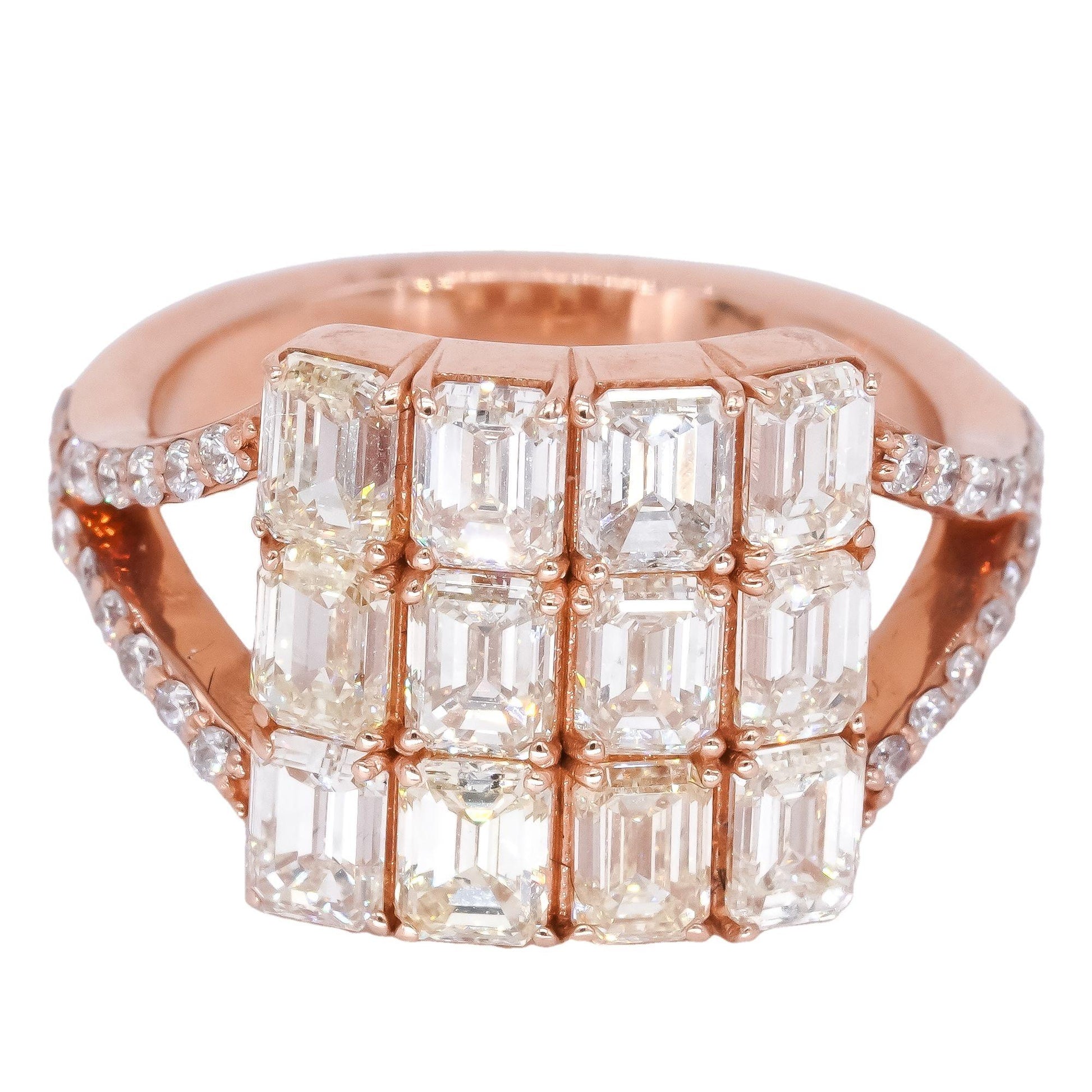 14k Rose Gold 4.20ct VS Diamond Anniversary Cocktail Ring Size 7