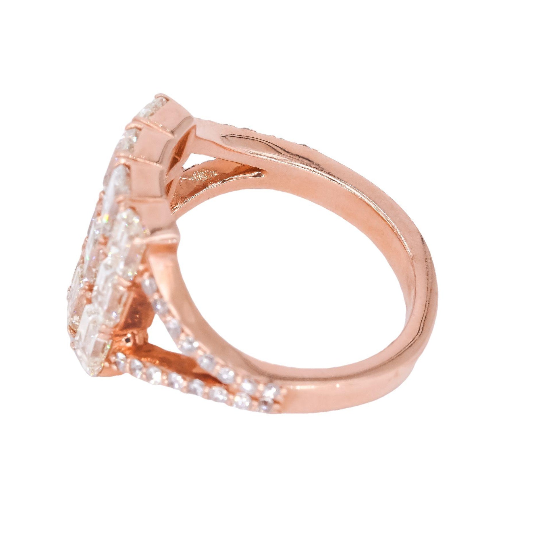 14k Rose Gold 4.20ct VS Diamond Anniversary Cocktail Ring Size 7