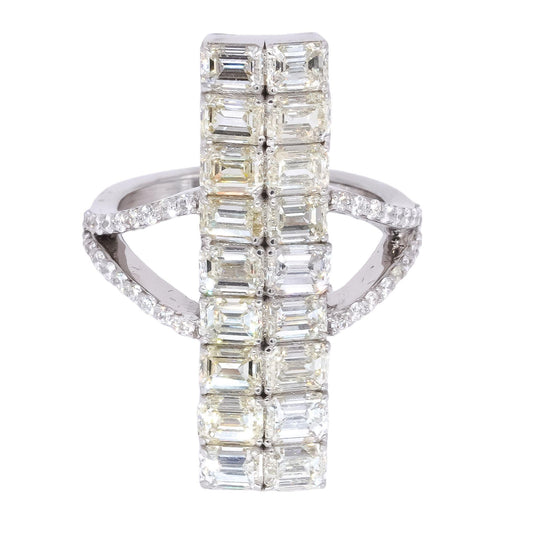 14k White Gold 6.0ct VS Diamond Cocktail Ring Size 6.75