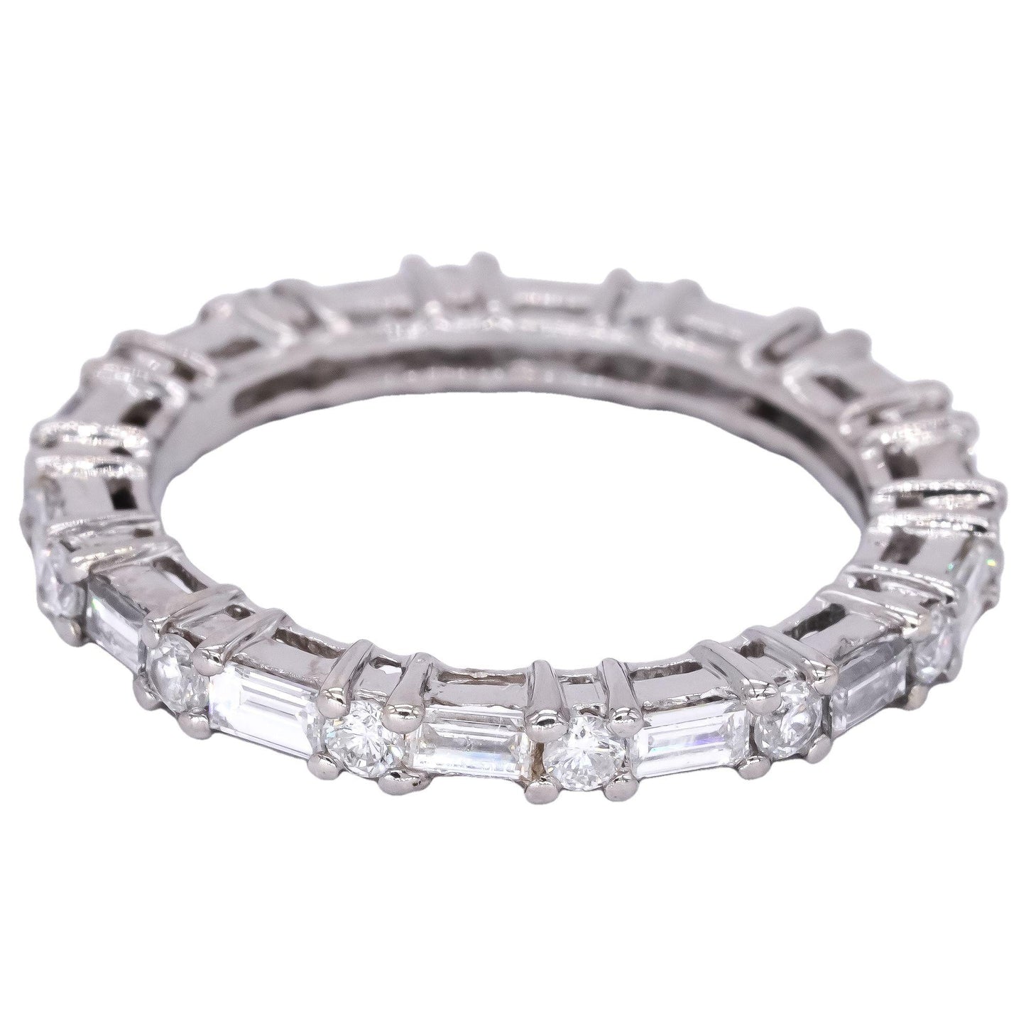 18k White Gold Jewelry 1.23CT Diamond Eternity Band Ring size 6.75