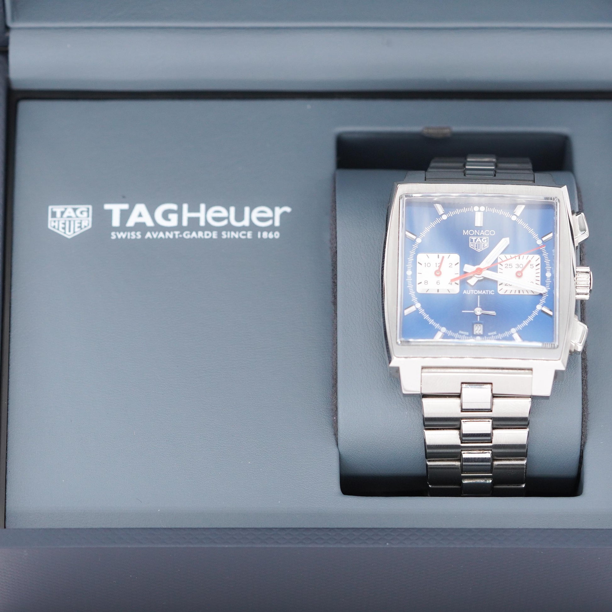 Tag Heuer Monaco CBL2111-0 Automatic Stainless Steel Men's Watch W/ Box Papers