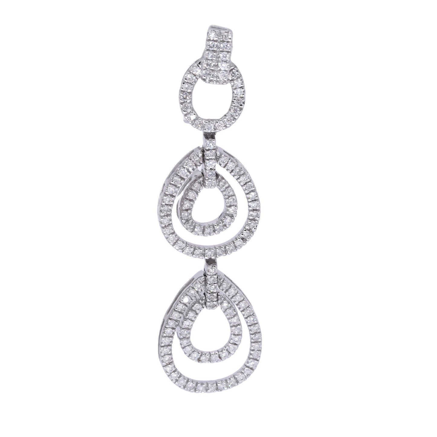 14k White Gold Jewelry 1.50CT Diamond Drop Dangle Halo Earrings