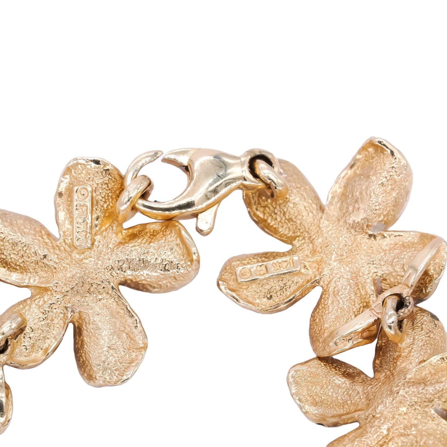 14k Yellow Gold Jewelry Enamel & 4.0mm Pearl Flower Bracelet