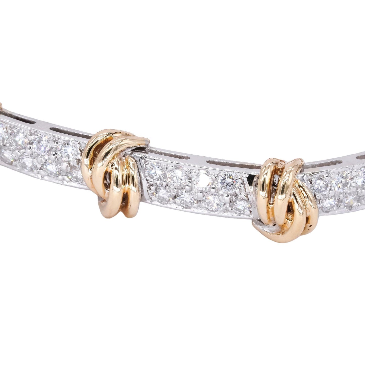 14k White & Yellow Gold 1.20CT VS Diamond Fancy Link Bracelet