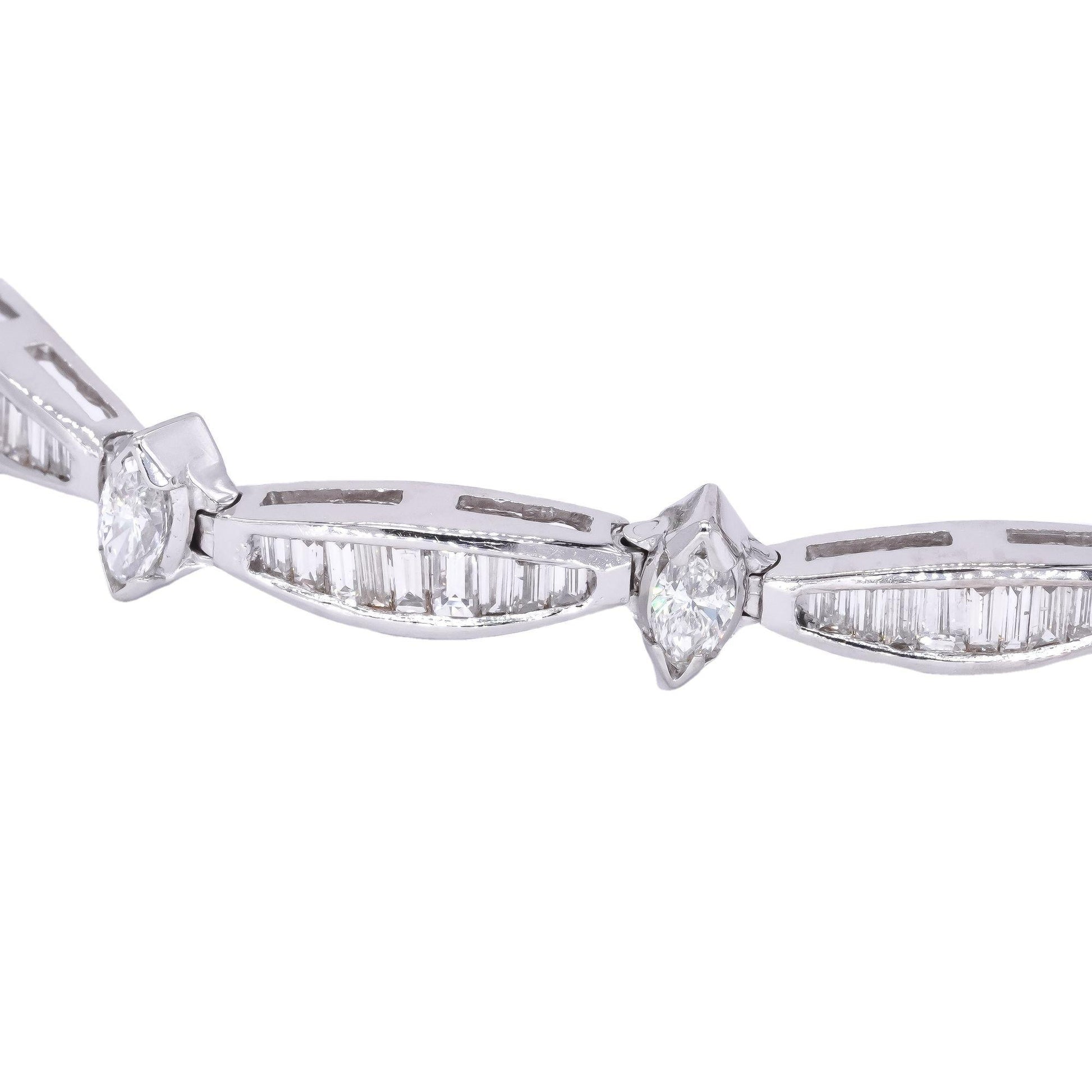 14k White Gold Jewelry 6.50CT Diamond Fancy Formal Tennis Bracelet