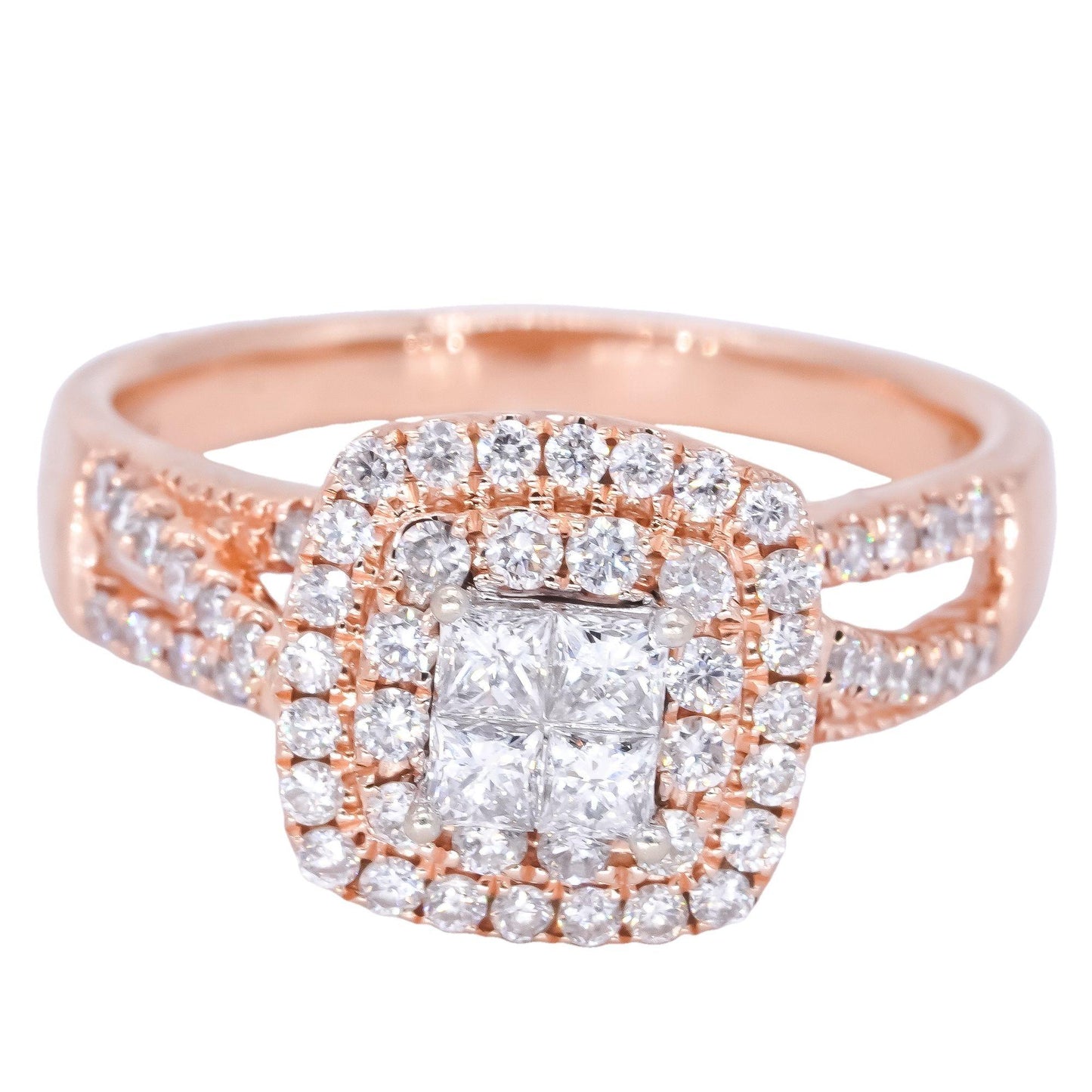 14k Rose Gold 1.4ct VS Diamond Crossover Band Ring Size 9