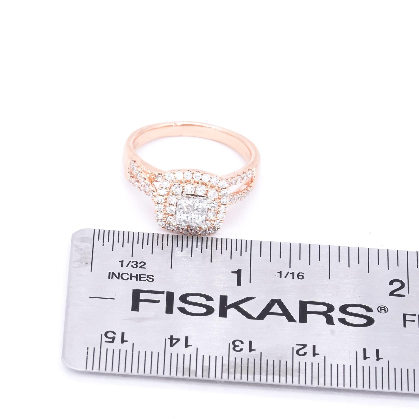 14k Rose Gold 1.4ct VS Diamond Crossover Band Ring Size 9