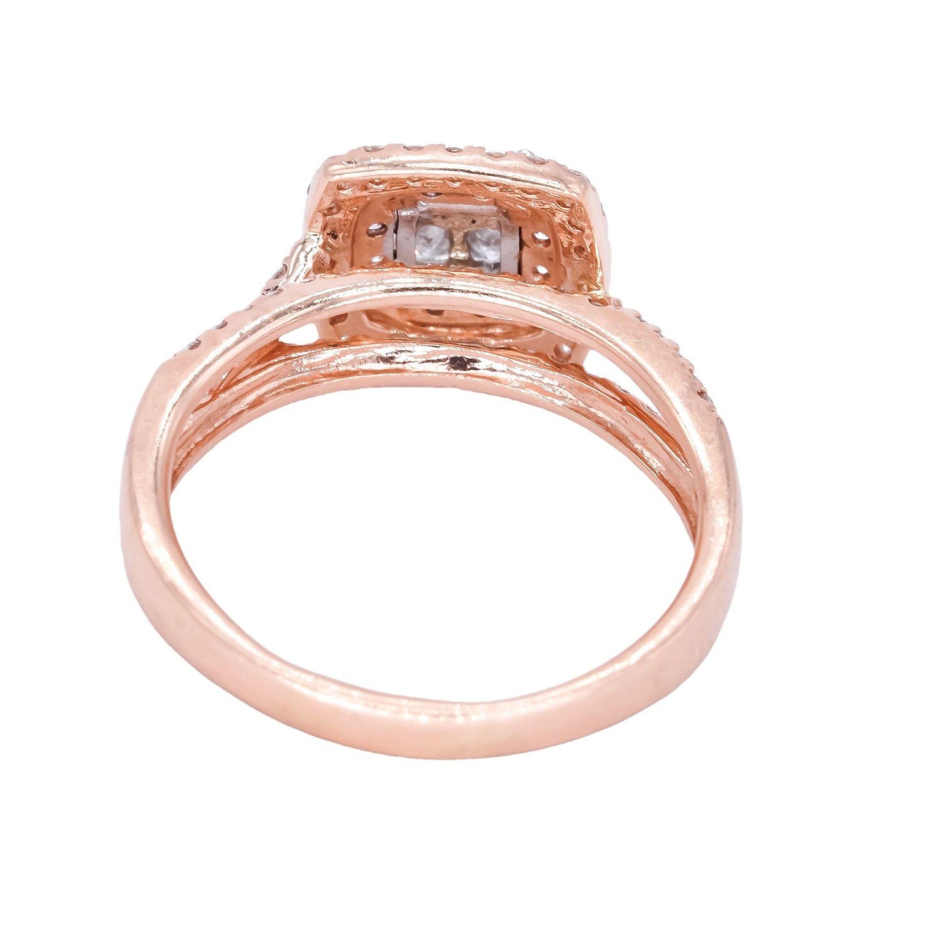 14k Rose Gold 1.4ct VS Diamond Crossover Band Ring Size 9