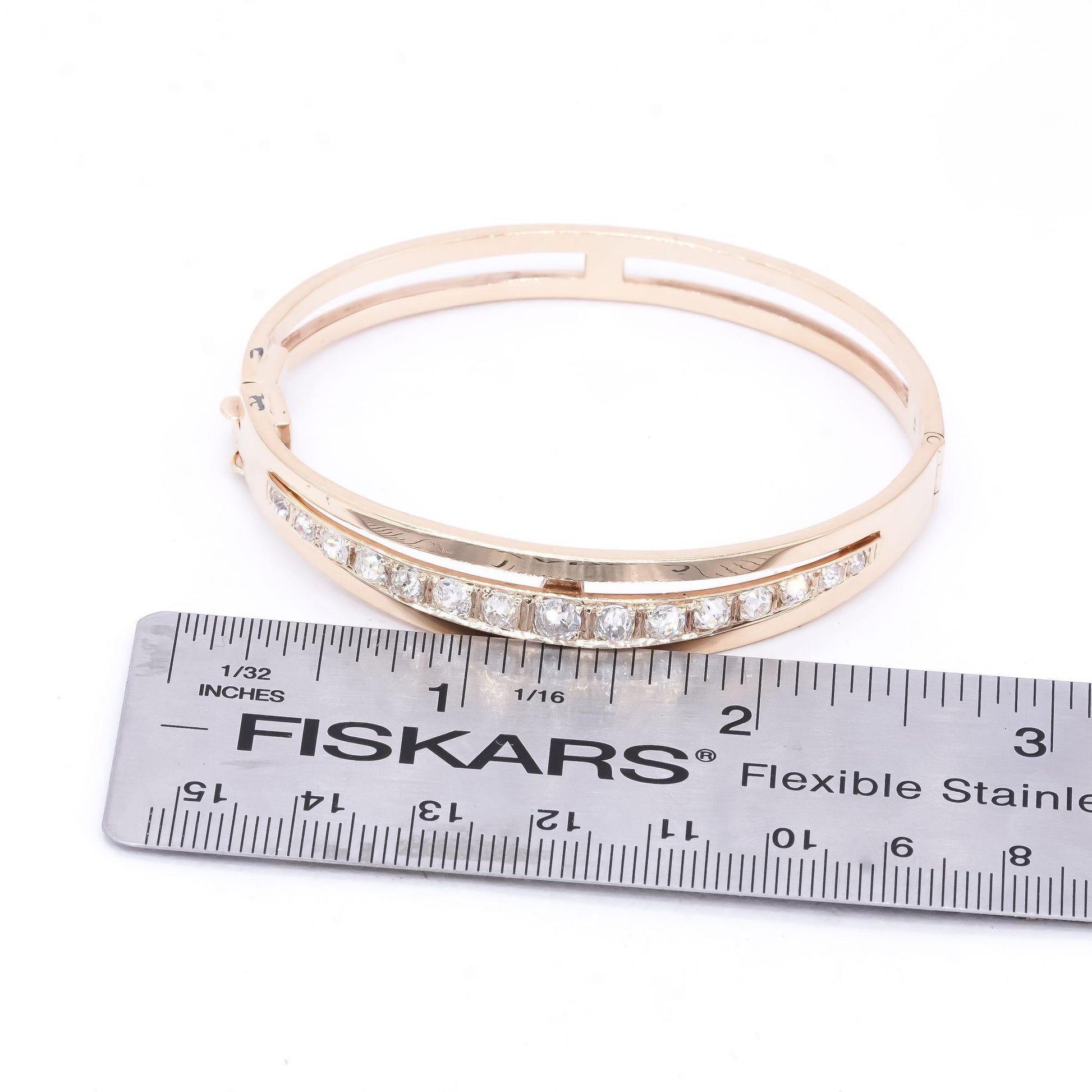 14k Yellow Gold Vintage Antique 2.0CT VS Diamond Bangle Bracelet