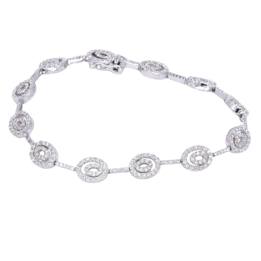 18k White Gold 2.25CT VS Diamond Pave Open Circle Bracelet