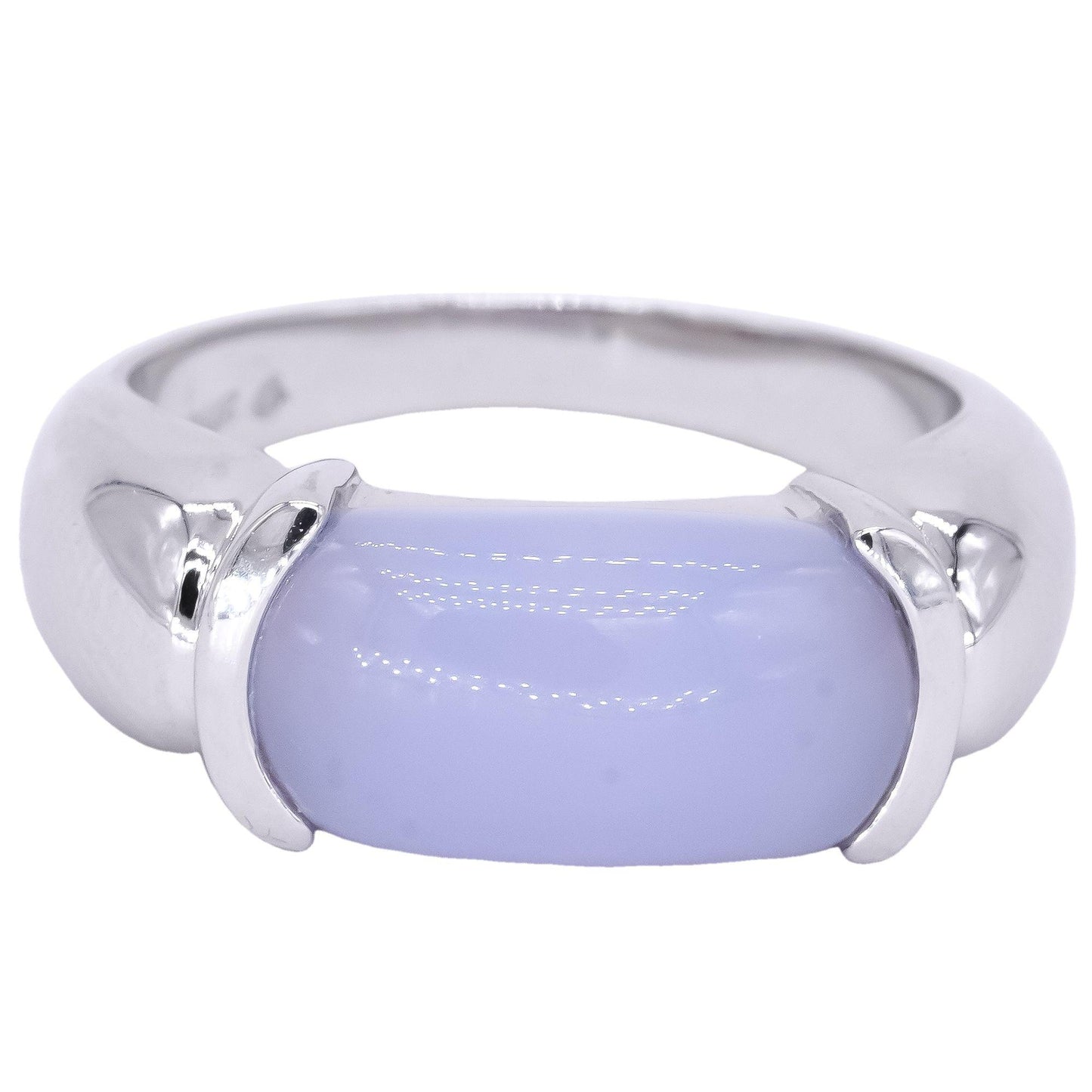 14k White Gold Jewelry 2.20CT Lavender Jade Solitaire Ring size 7.5