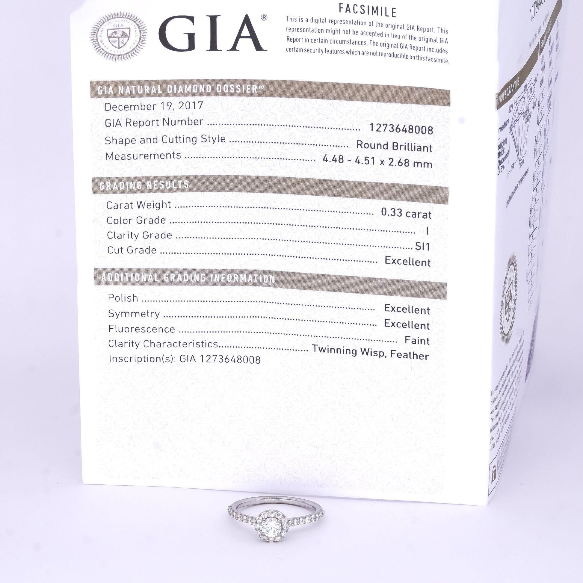 GIA certified Ritani 14k gold 0.78CT diamond halo engagement ring size 7.5