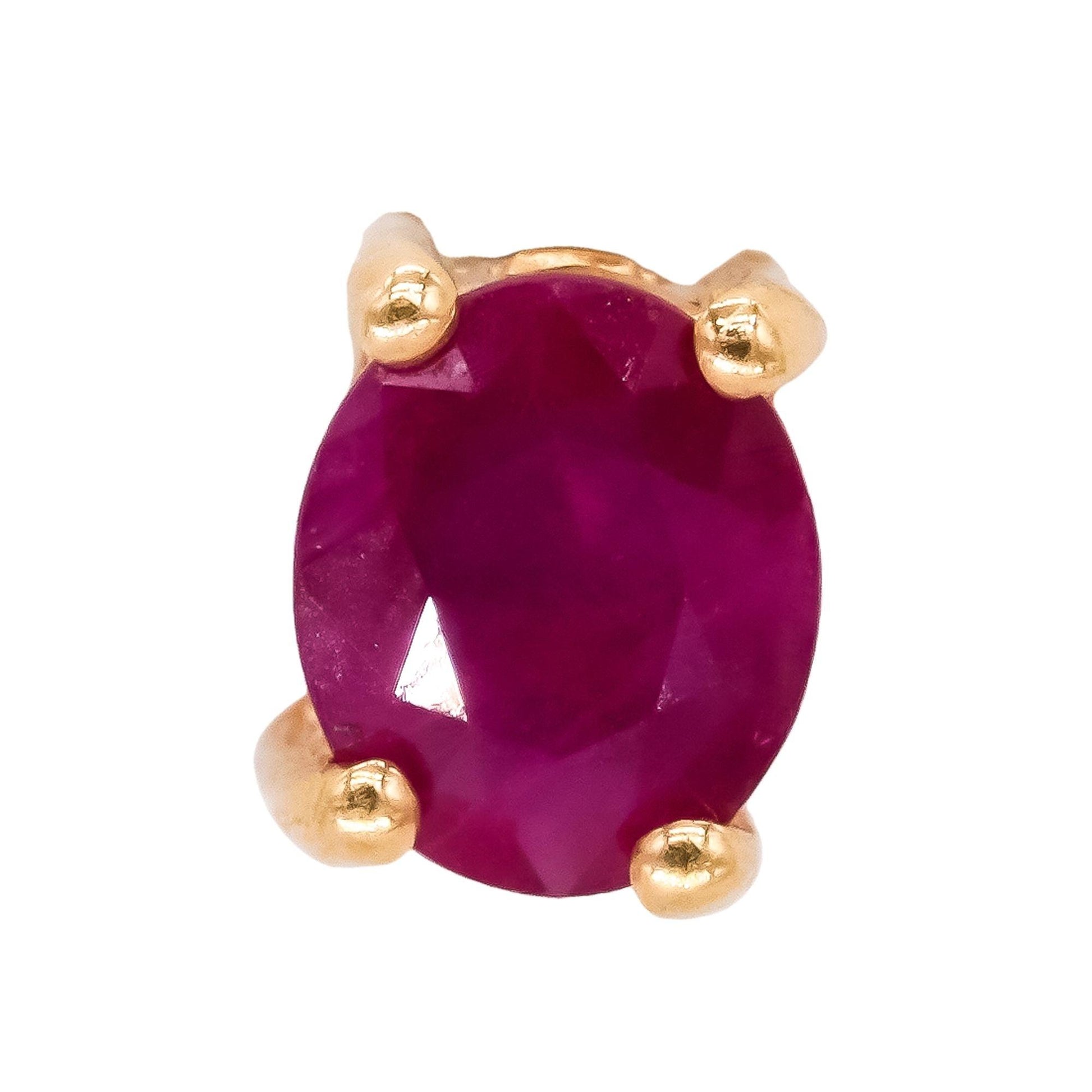 14k Yellow Gold Jewelry 0.66CT Ruby Stud Earrings