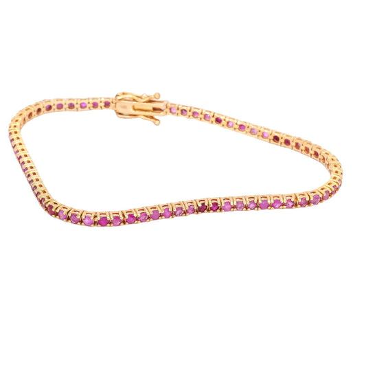 14k Yellow Gold Jewelry 4.50CT Ruby Tennis Bracelet