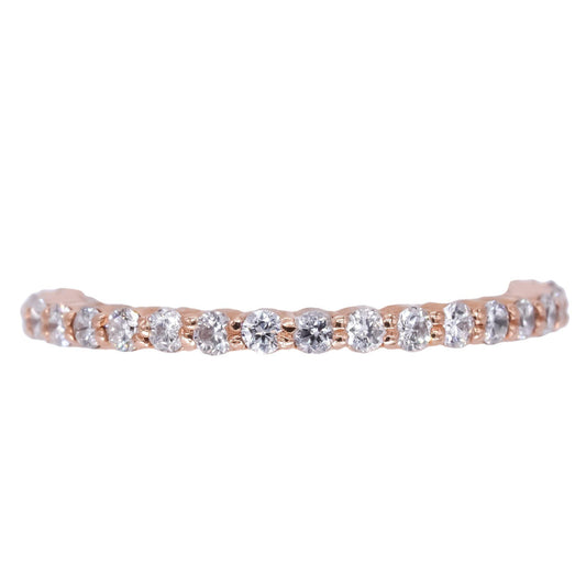 14k Rose Gold 0.61CT Diamond Eternity Band Ring size 4.25