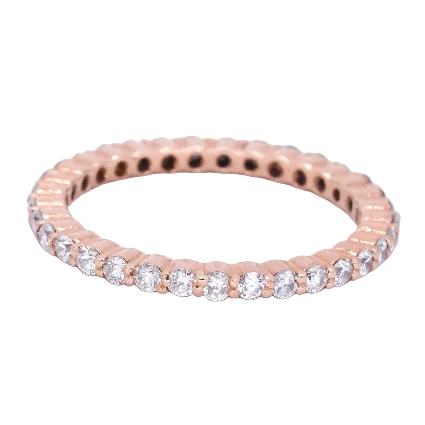 14k Rose Gold 0.61CT Diamond Eternity Band Ring size 4.25