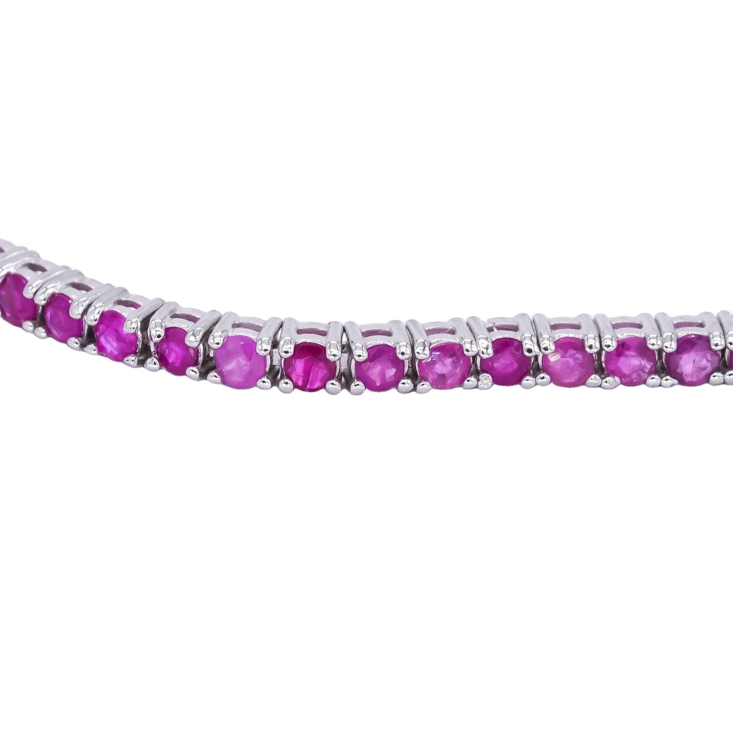 14k White Gold Jewelry 4.50CT Ruby Tennis Dinner Bracelet