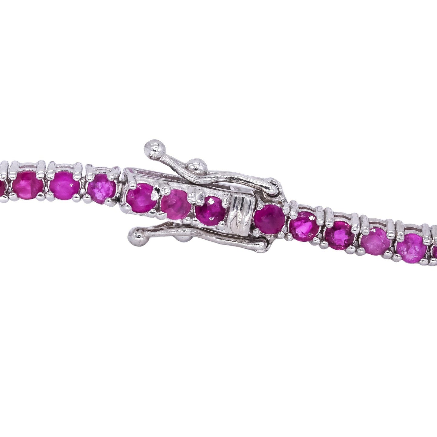 14k White Gold Jewelry 4.50CT Ruby Tennis Dinner Bracelet