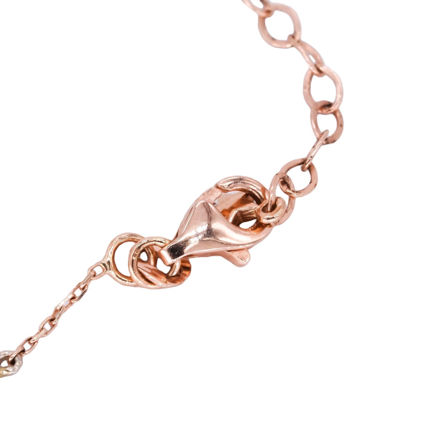 14k Rose Gold Jewelry 0.24CT Diamond Oval Link Stars Bracelet