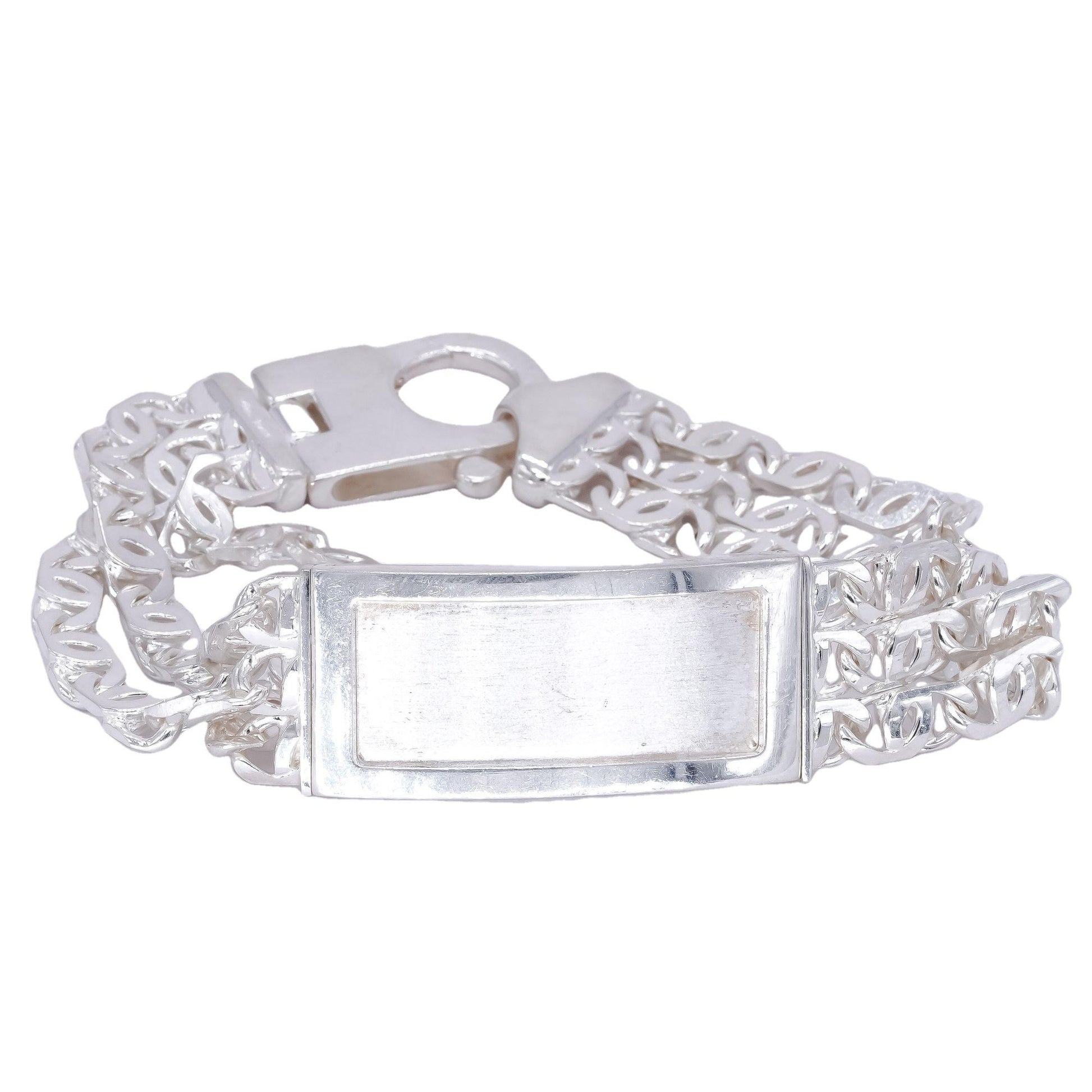 Sterling Silver Jumbo Fancy Link I.D. Bracelet