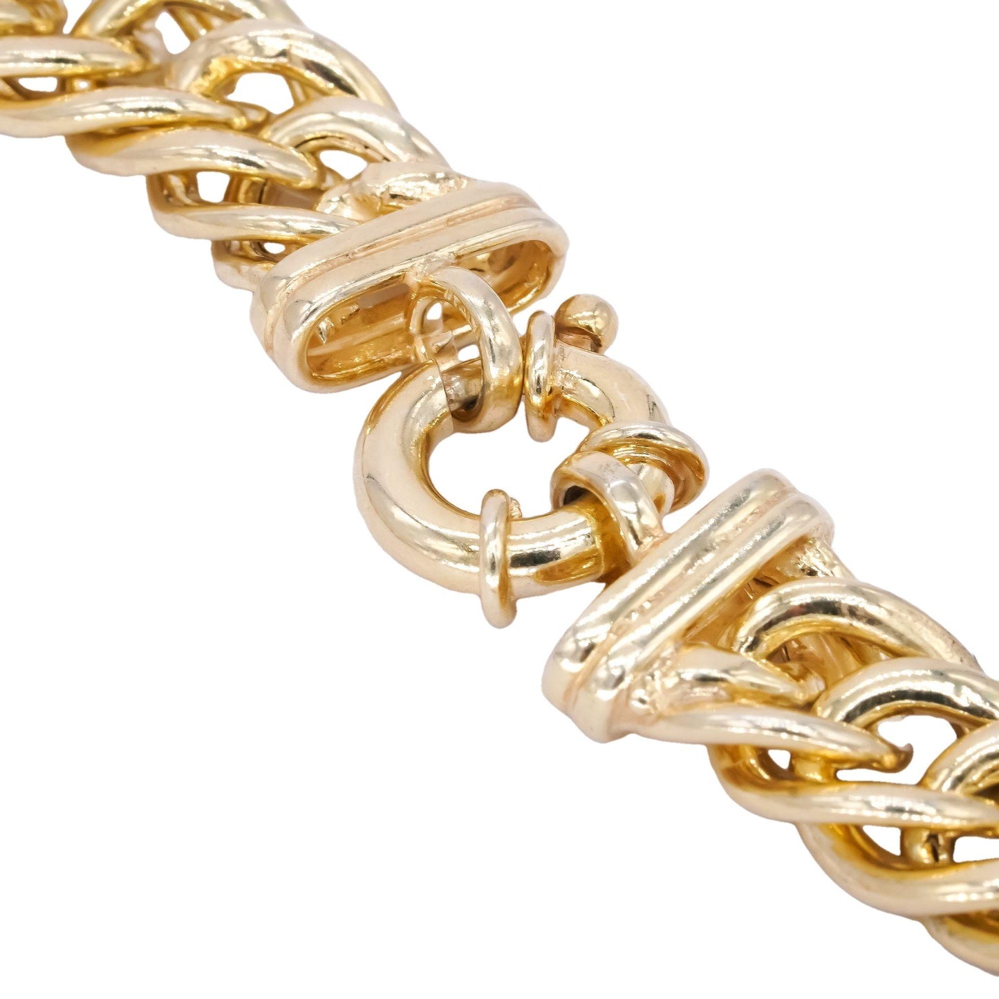 Sterling Silver Gold Plated Fancy Tapering Cuban Link Necklace