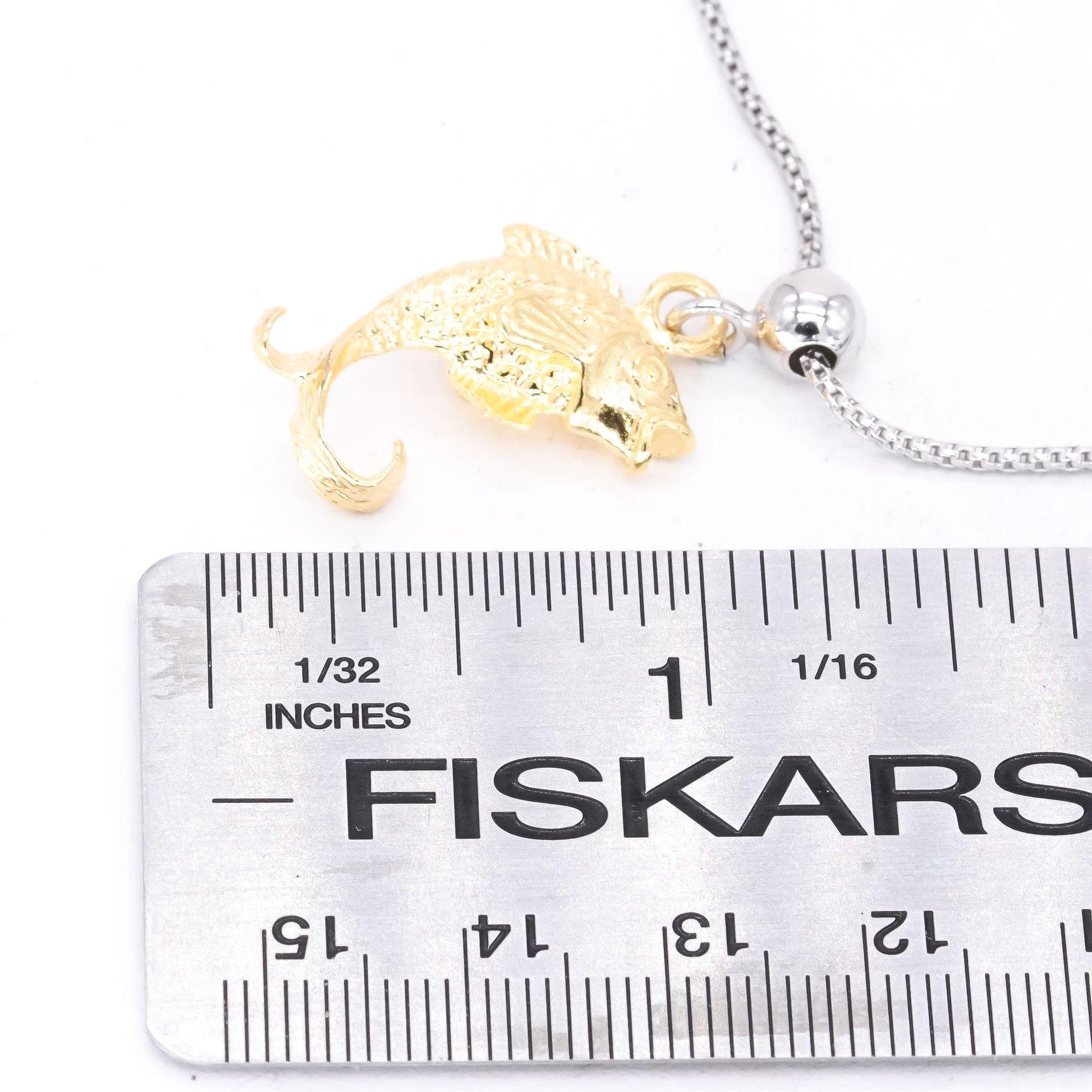 Sterling Silver Gold Plated Jewelry Fish Pendant Necklace