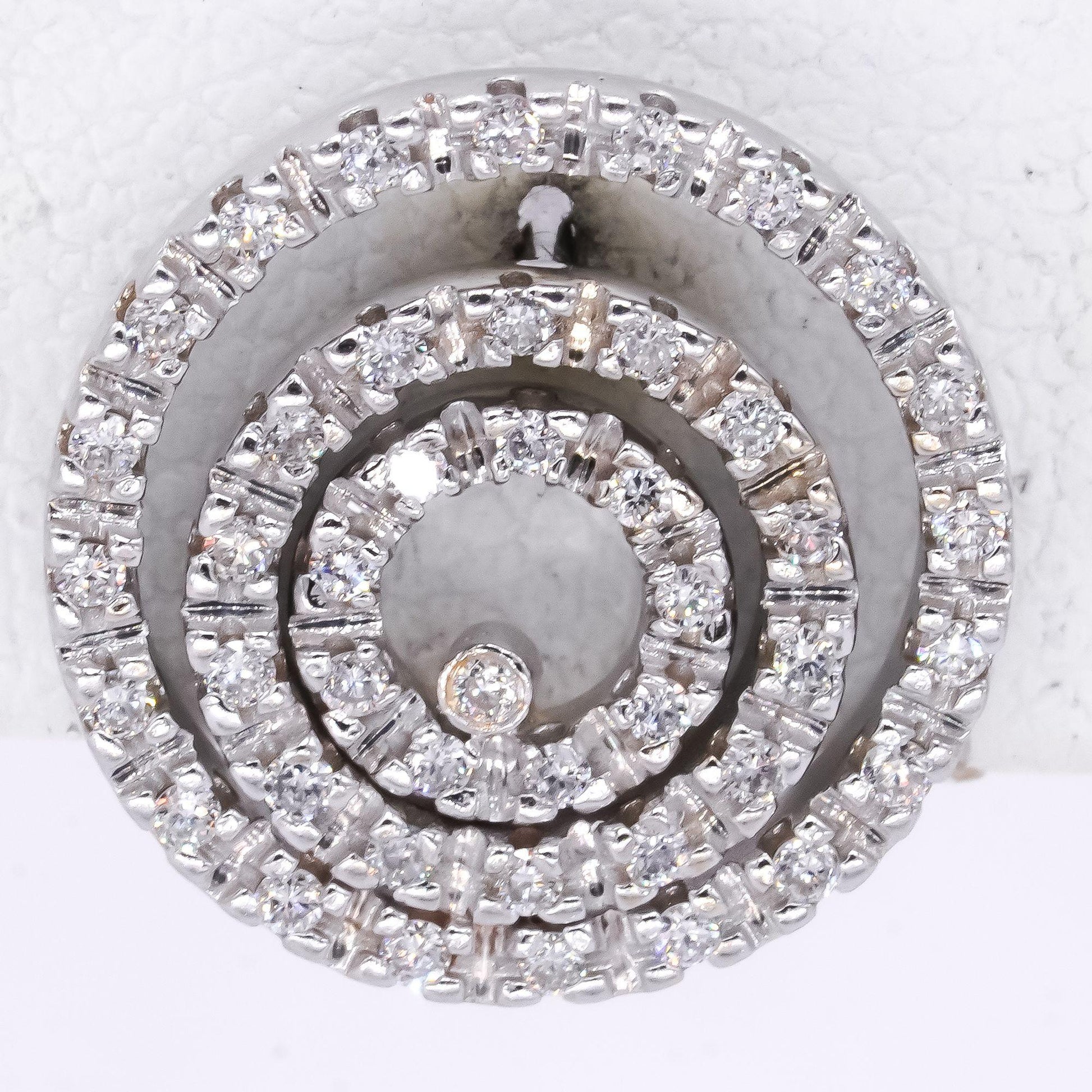 18k White Gold 0.75ct VS Diamond Circle Cluster Earrings