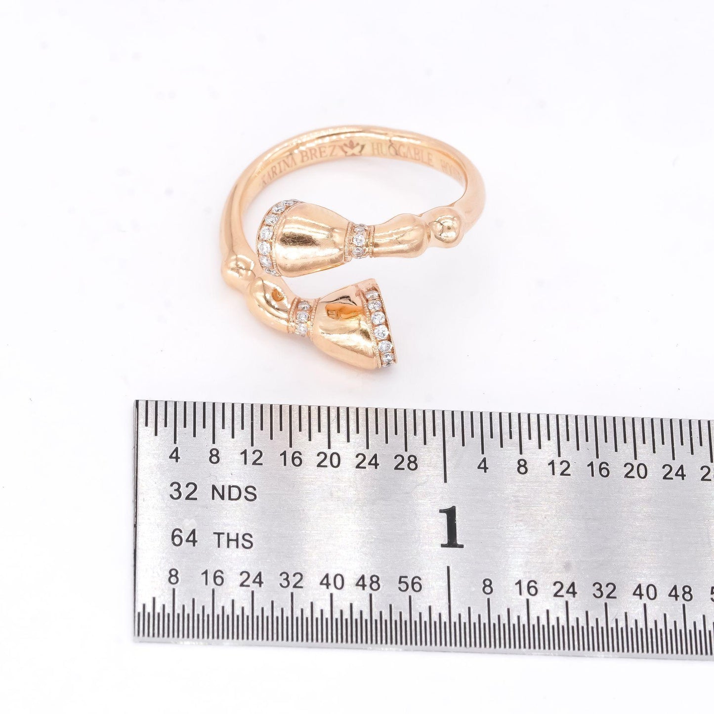 Karina Brez 18k Yellow Gold 0.33CT VS Diamond Huggable Hooves Ring size 7.5