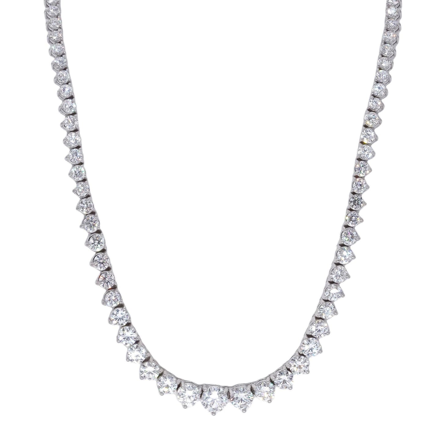 14k White Gold Jewelry 12.0CT VS Lab Grown Diamond Riviera Necklace