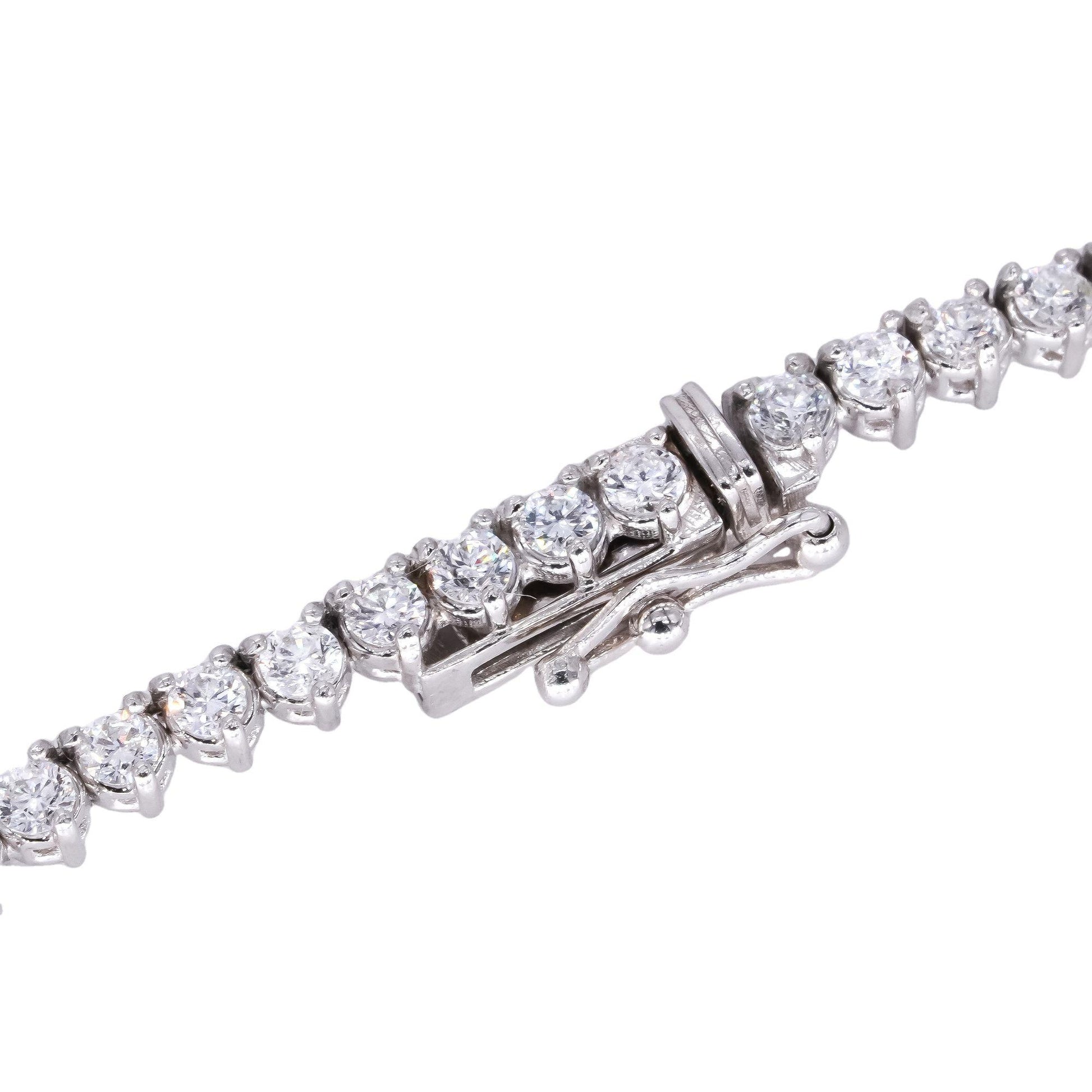 14k White Gold Jewelry 12.0CT VS Lab Grown Diamond Riviera Necklace