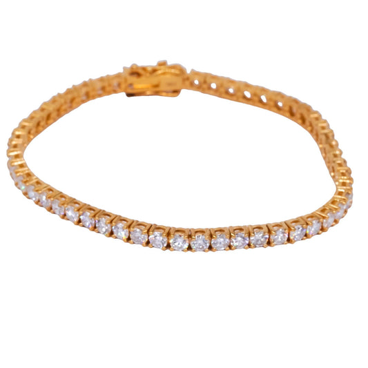 14k yellow gold jewelry 6.57CT VS Lab Grown diamond tennis bracelet