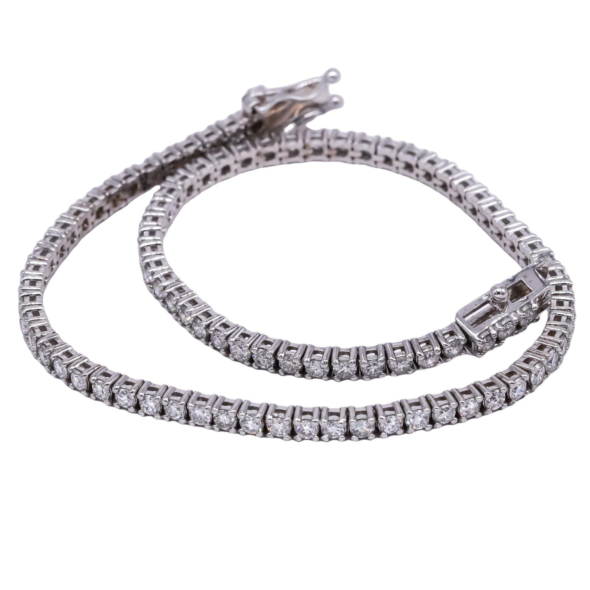 14k white gold jewelry 2.76CT VS Lab Grown diamond tennis bracelet