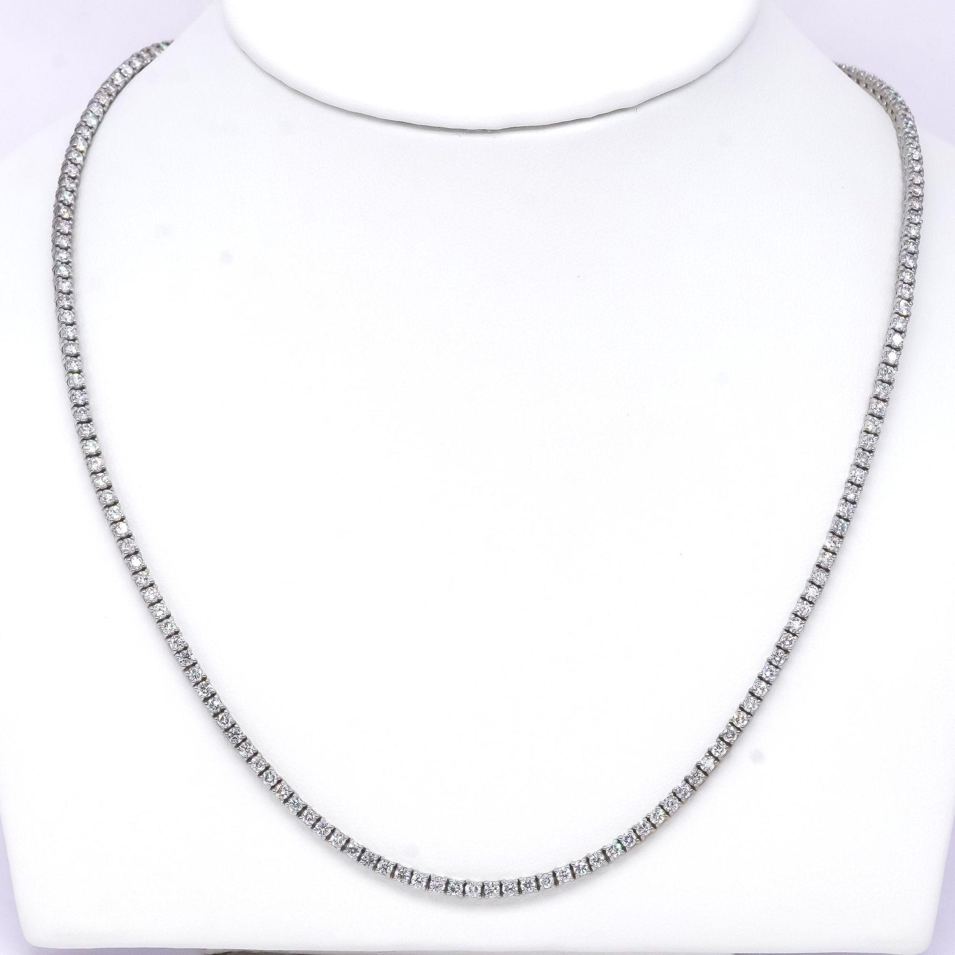 14k white gold jewelry 9.53CT VS Lab Grown diamond tennis necklace