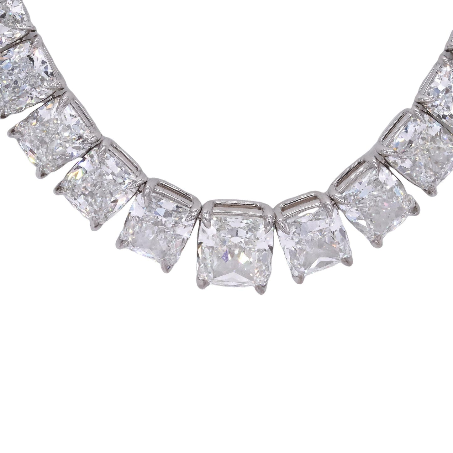 GIA Certified Platinum 83.3CT VVS-VS Diamond Riviera Necklace $2.82Mil. Retail