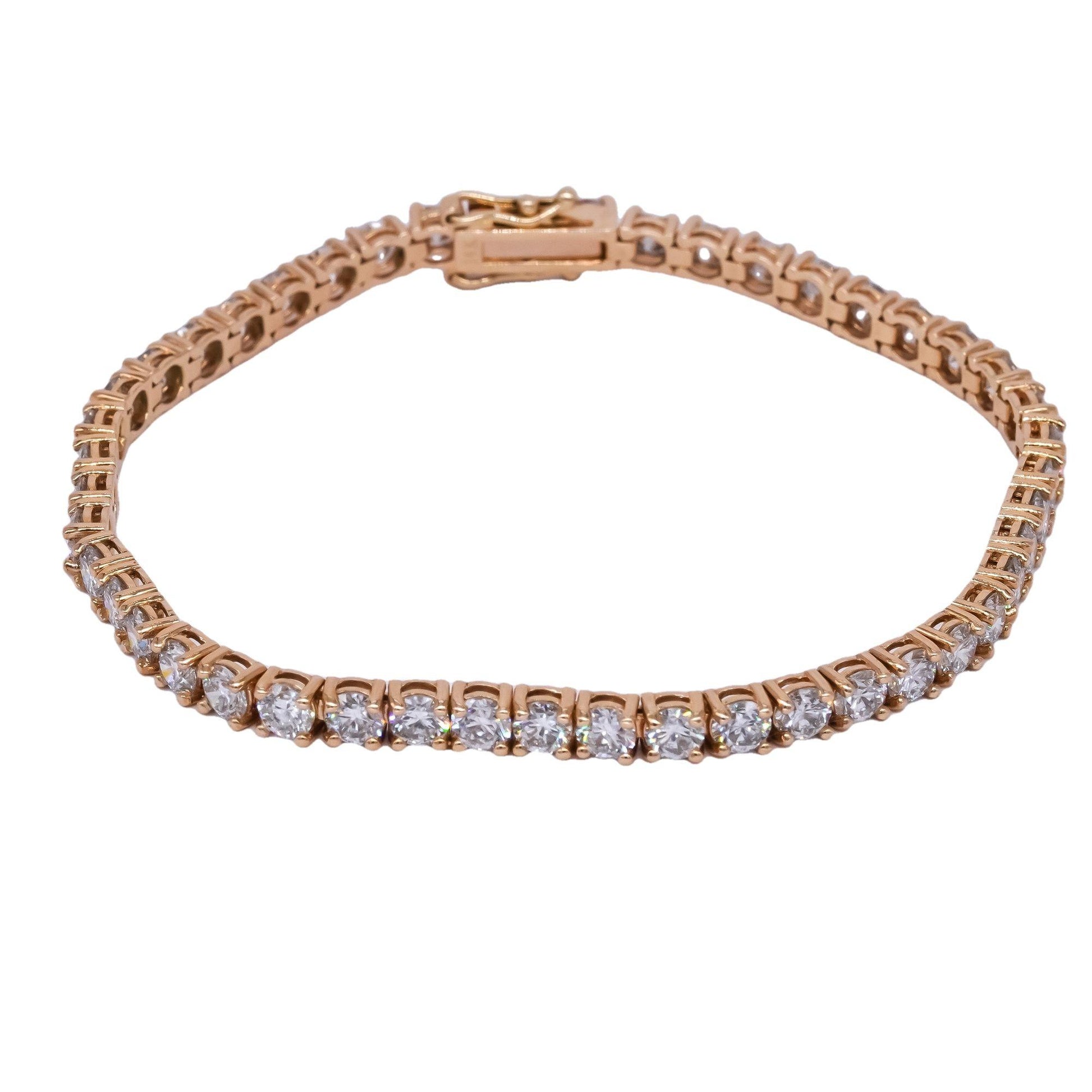 14k yellow gold 8.08CT VS Lab Grown diamond tennis bracelet