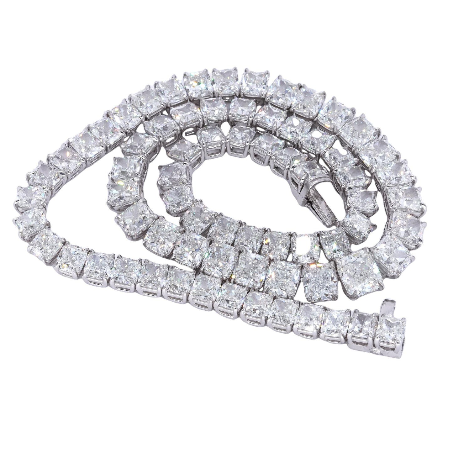 GIA Certified Platinum 83.3CT VVS-VS Diamond Riviera Necklace $2.82Mil. Retail