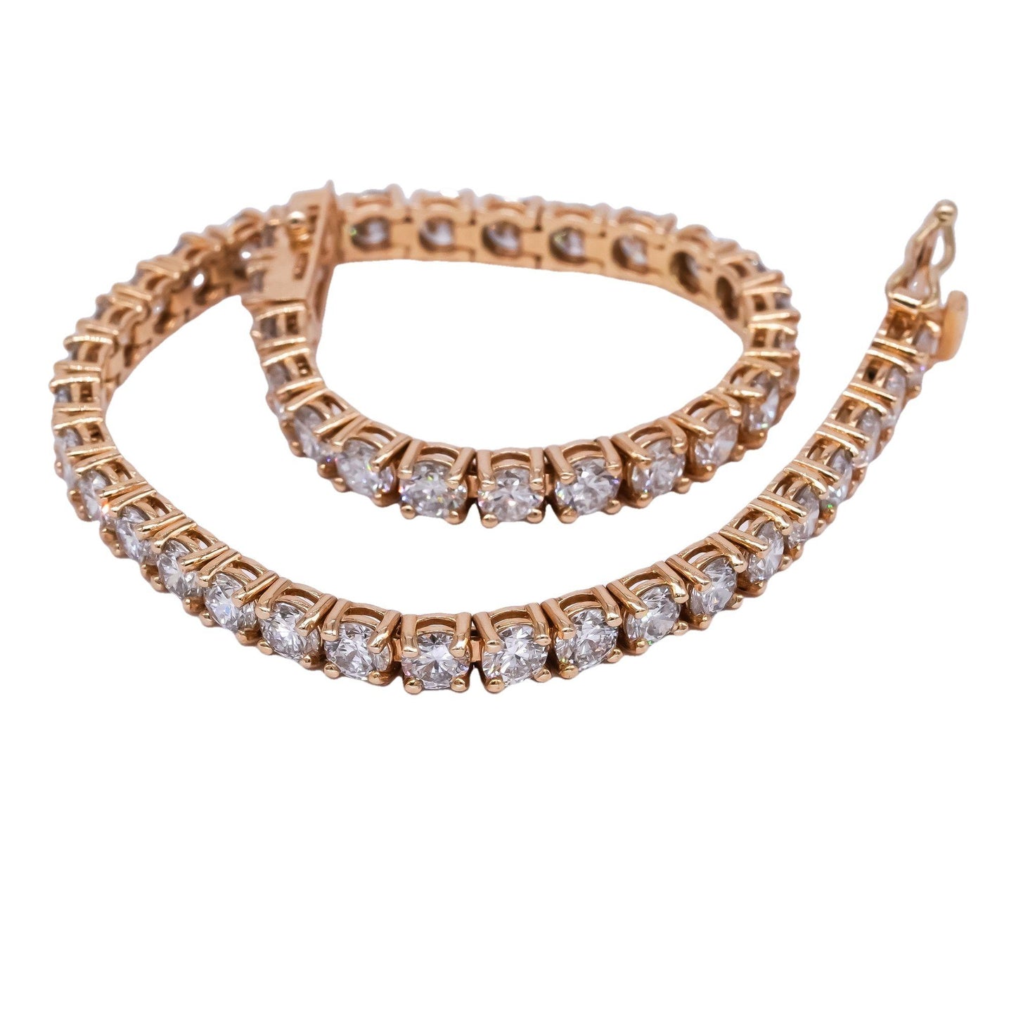 14k yellow gold 8.08CT VS Lab Grown diamond tennis bracelet