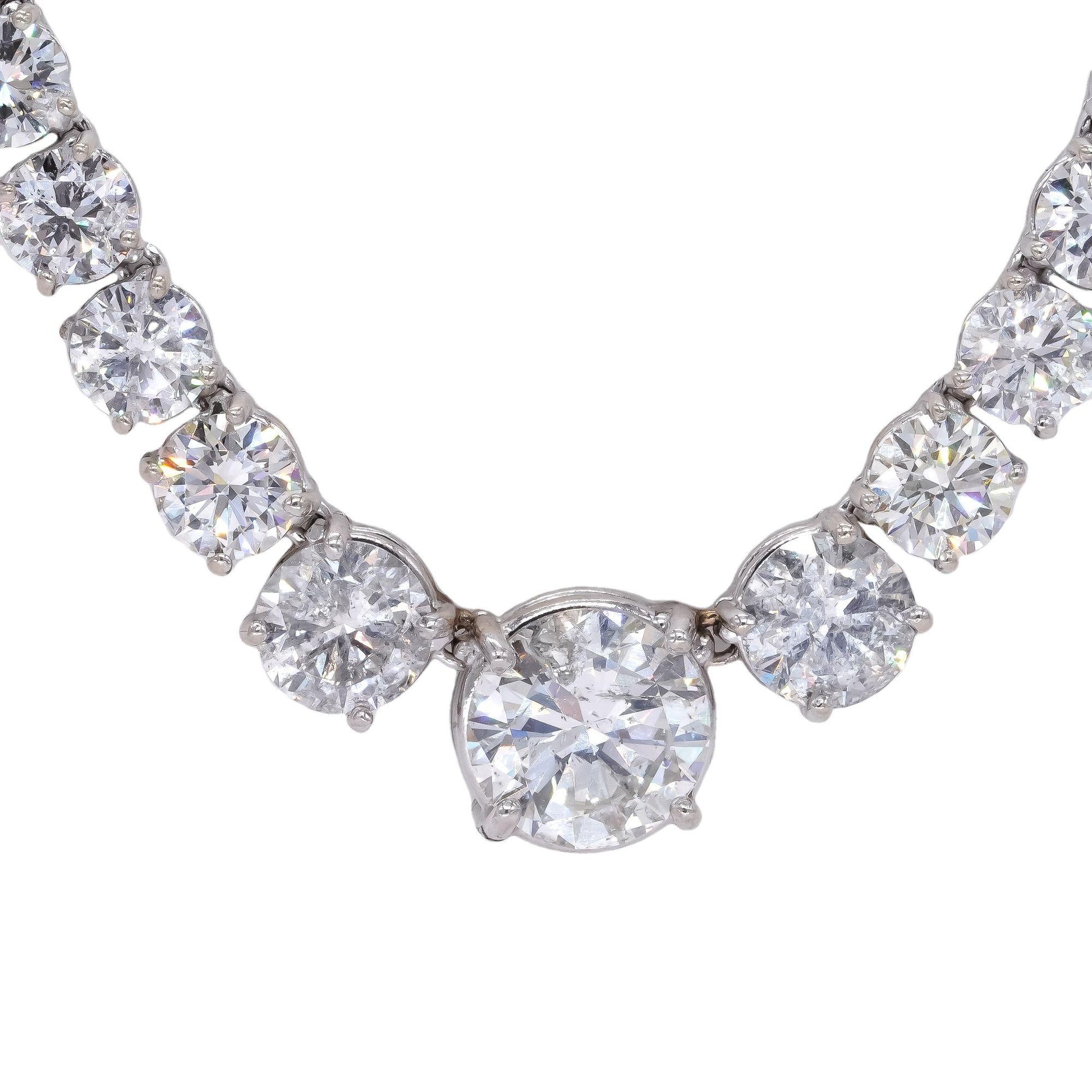 14k White Gold 63.81CT VS Diamond Riviera Necklace $1.825mil. Retail