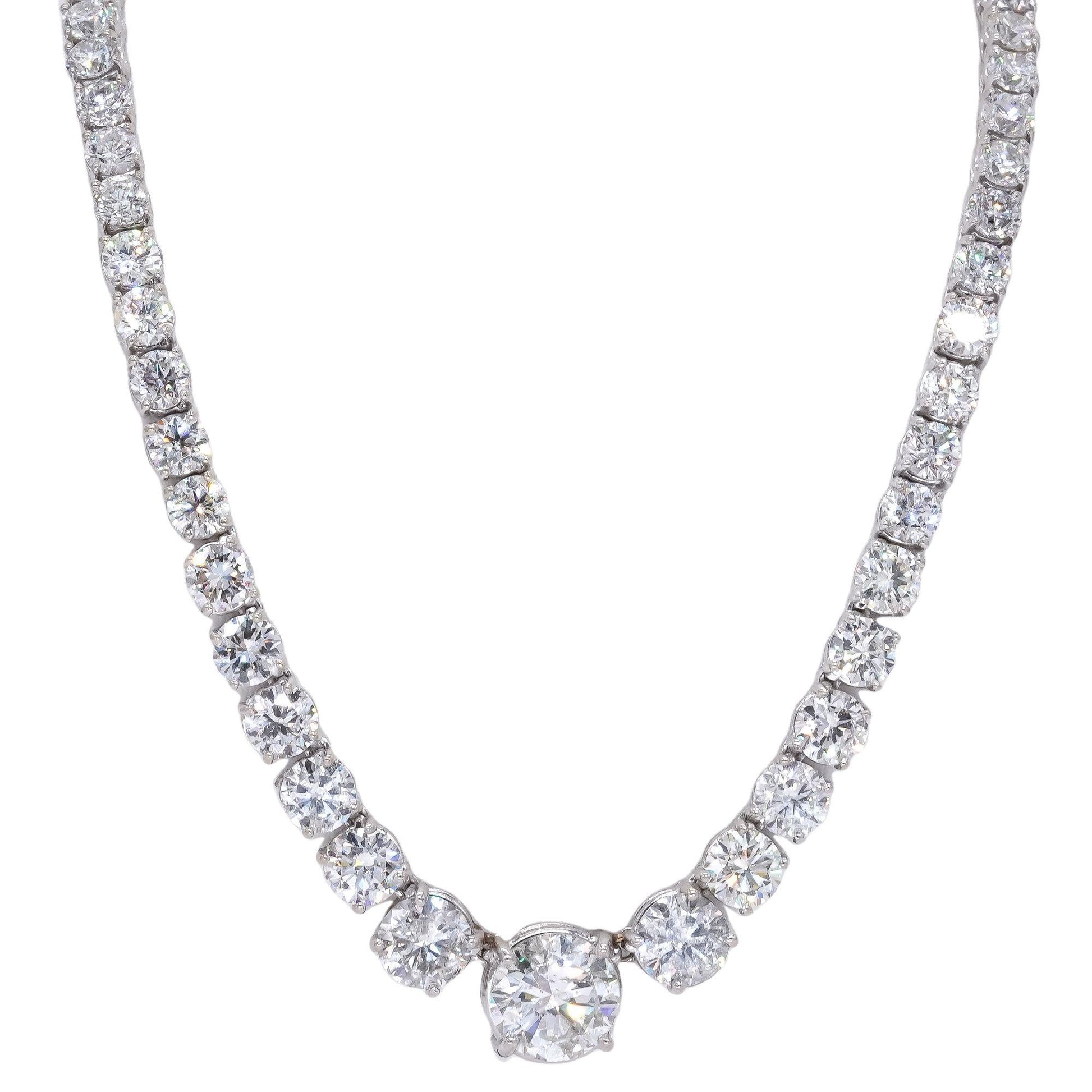 14k White Gold 63.81CT VS Diamond Riviera Necklace $1.825mil. Retail