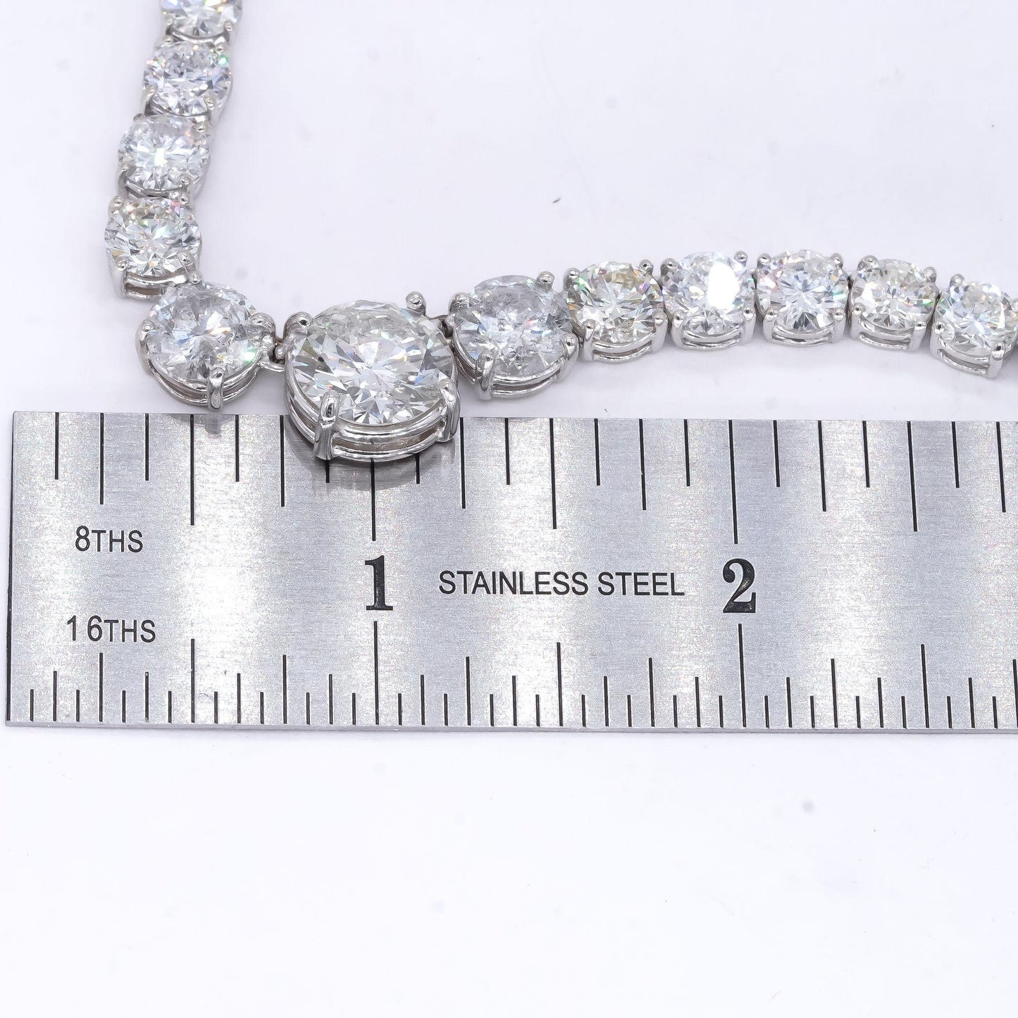 14k White Gold 63.81CT VS Diamond Riviera Necklace $1.825mil. Retail