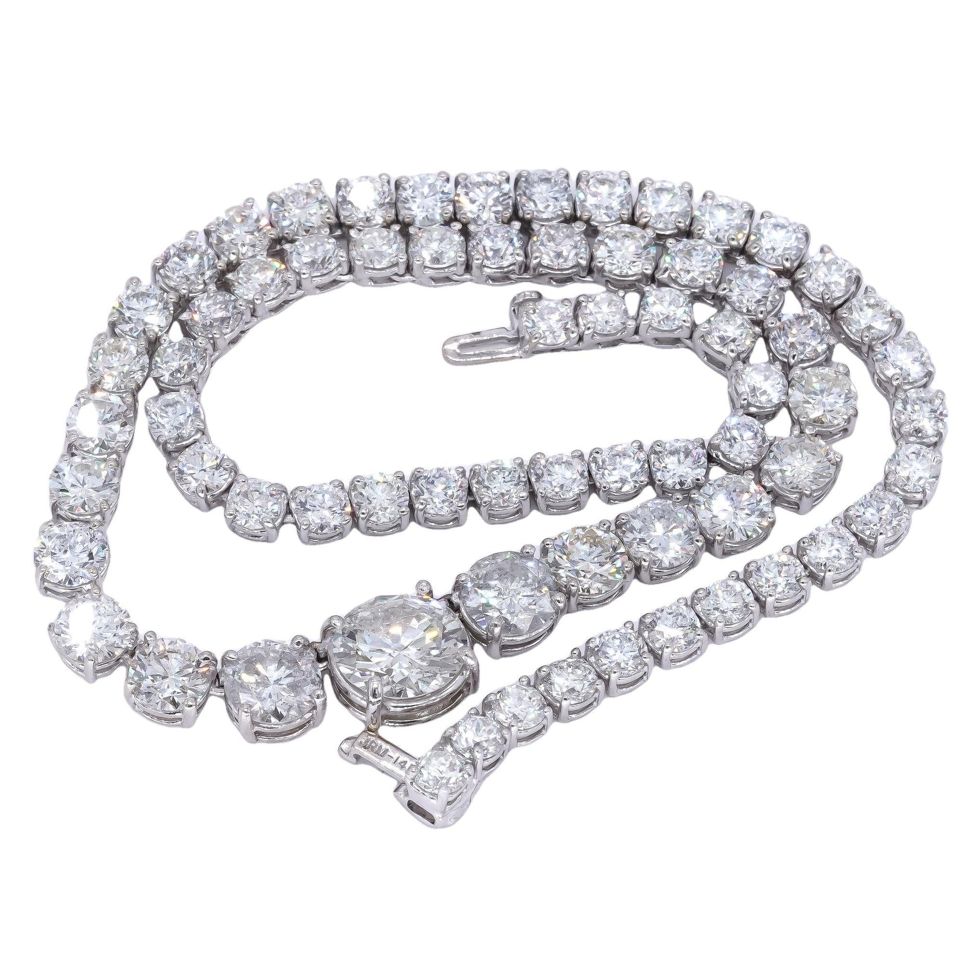 14k White Gold 63.81CT VS Diamond Riviera Necklace $1.825mil. Retail