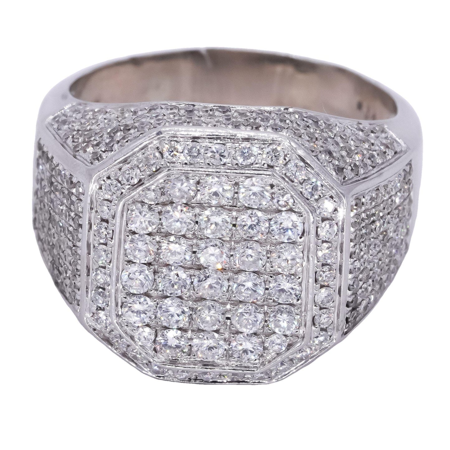 14k White Gold Jewelry 2.75CT Diamond Cluster Cocktail Ring size 11