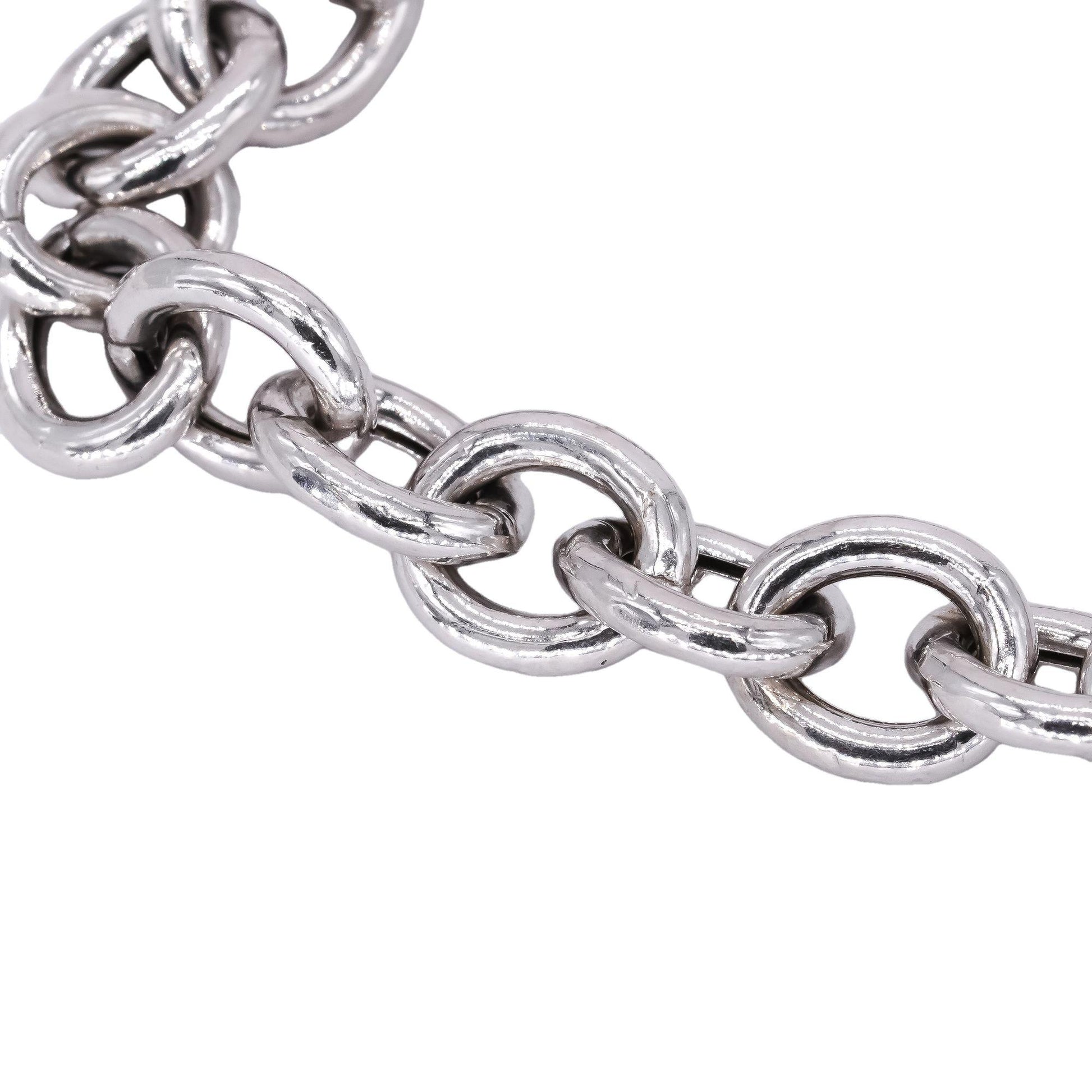 Sterling Silver Jewelry Open Circle Link Charm Bracelet