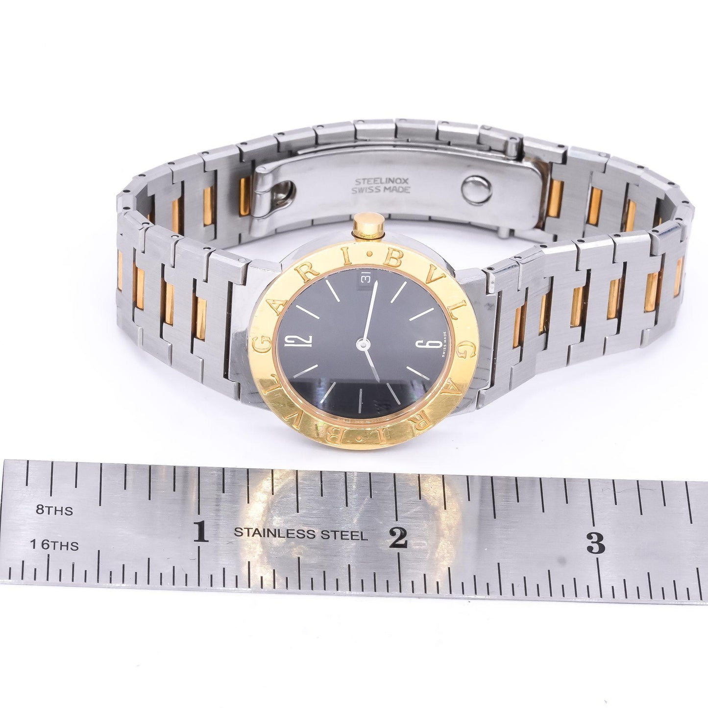 BVLGARI Designer BB30SGD 18k Gold Stainless Steel Quartz Watch