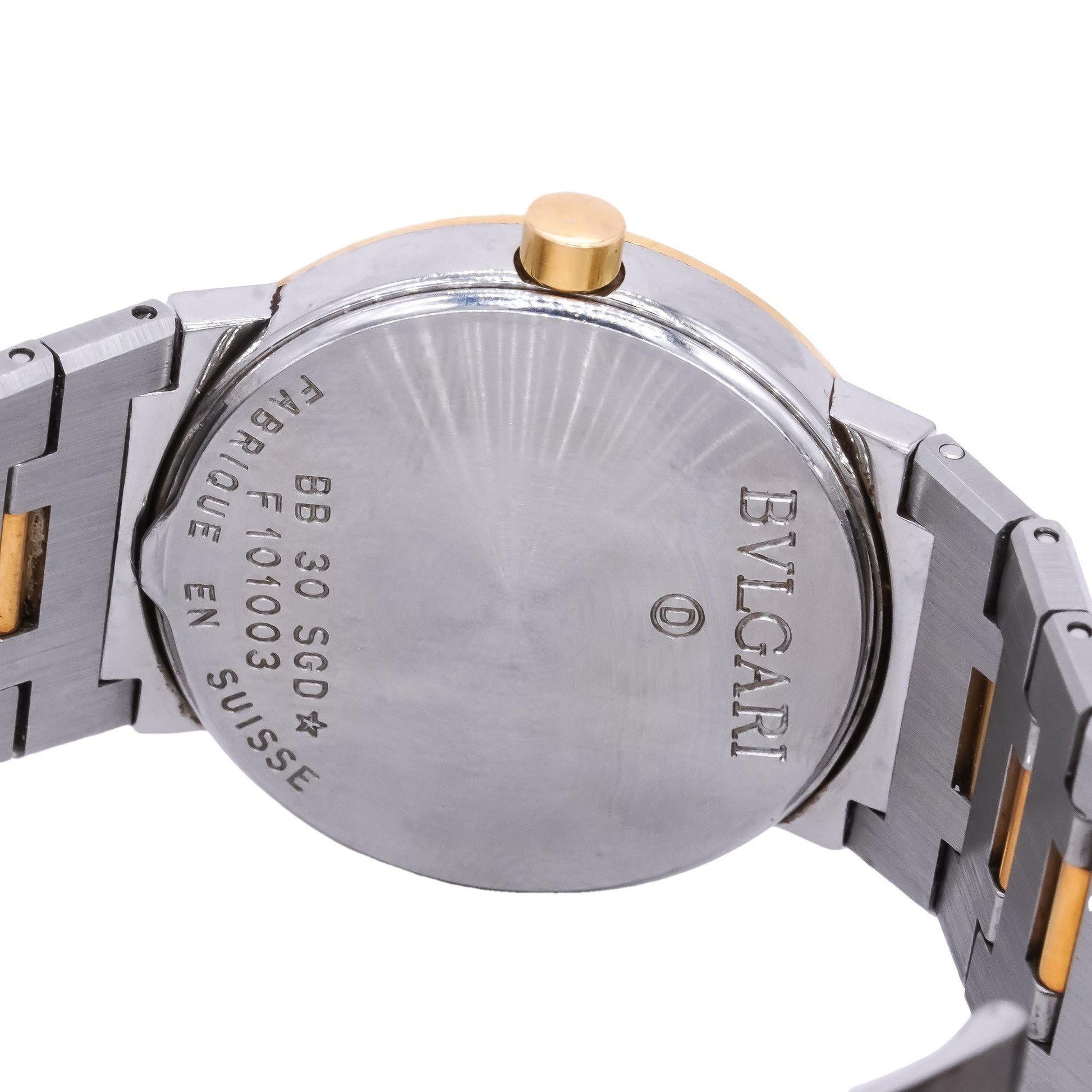 BVLGARI Designer BB30SGD 18k Gold Stainless Steel Quartz Watch