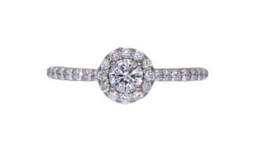 GIA certified Ritani 14k gold 0.78CT diamond halo engagement ring size 7.5